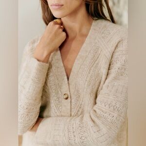 Sezane Eya Cardigan in Mottled Beige - S